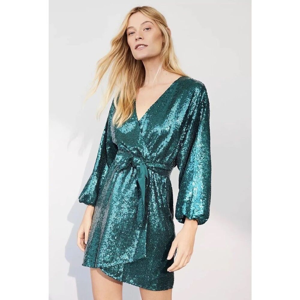 Anthropologie Lisabette Sequined Mini Dress XSP NWT
